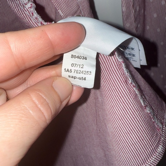 Tommy Hilfiger Stretch Size XS Pink Polka Dot Long Sleeve Fitted Dress Shirt - Picture 5 of 12